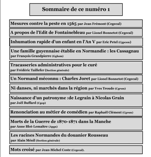 sommaire de la revue