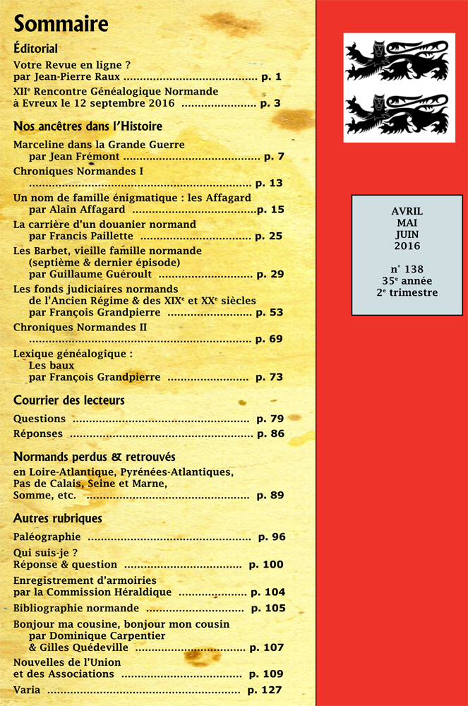 sommaire de la revue