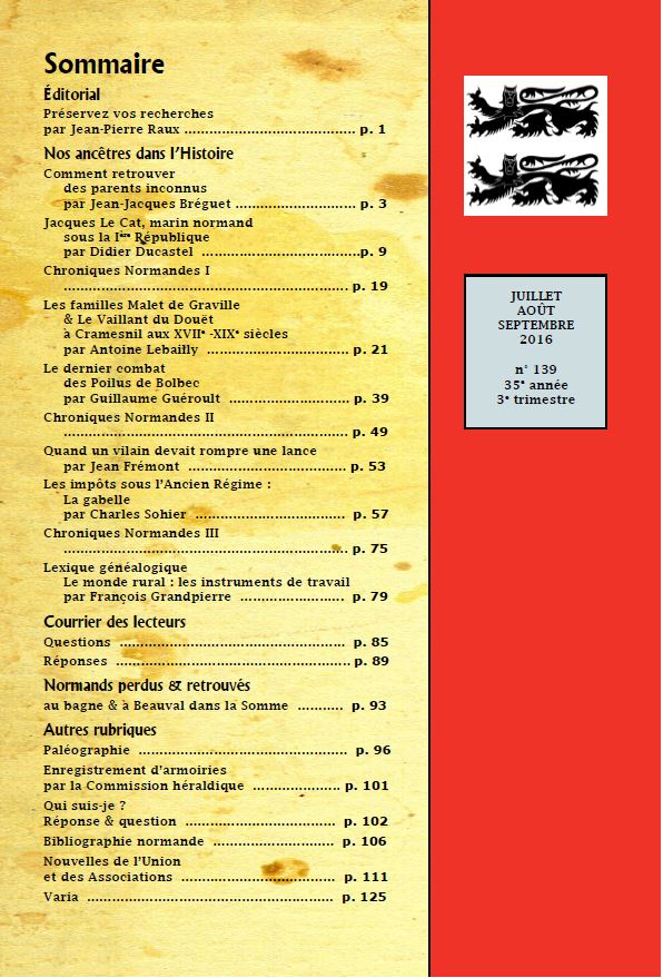 sommaire de la revue