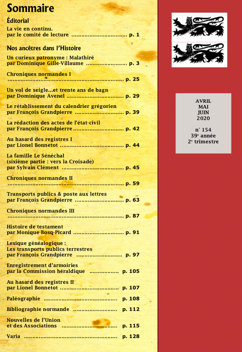 sommaire de la revue