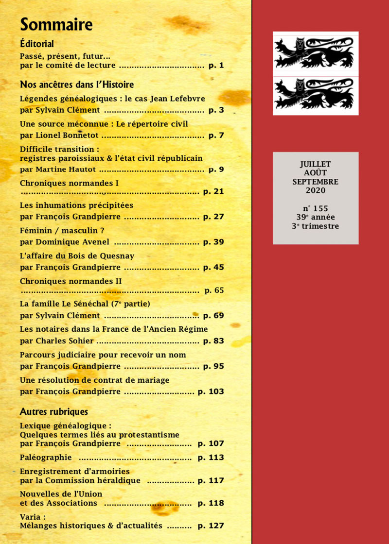sommaire de la revue